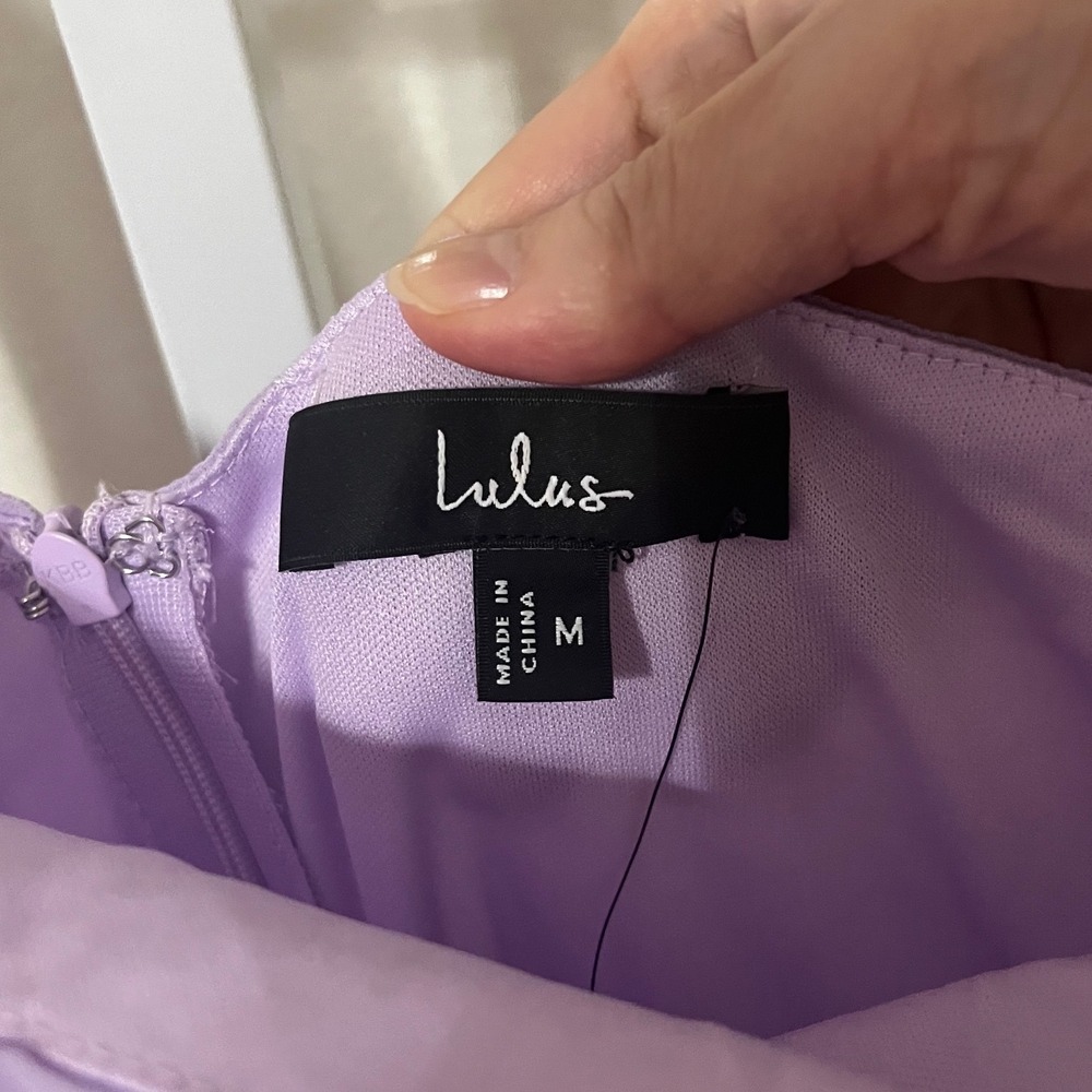 NWT Lulus Adeline Lavender One-Shoulder Scarf Maxi Dress Medium - Picture 7 of 8